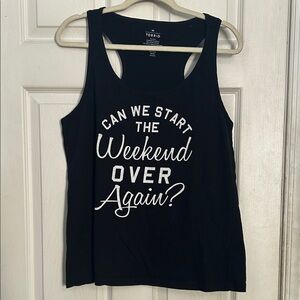 Torrid can we start the weekend over again tank top size medium